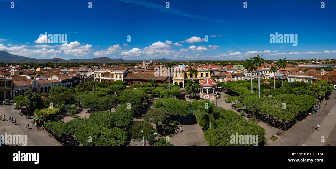 Vue panoramique de l'intérieur de la Catedral (la cathédrale) de Granada, Granada, Nicaragua Banque D'Images