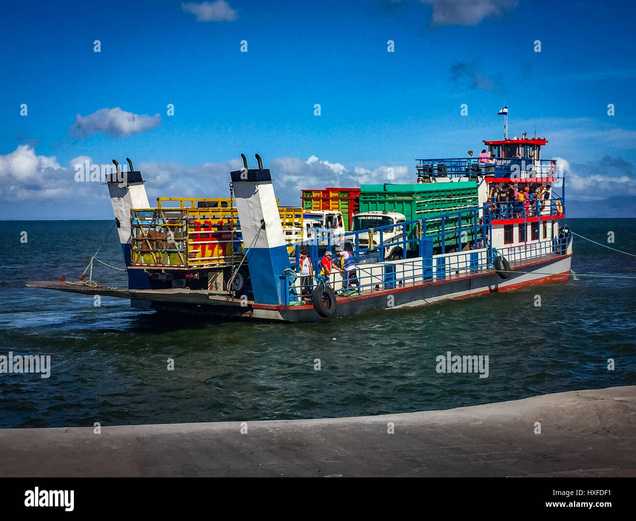 Ferry de San Jorge à Isla Ometepe, Nicaragua Banque D'Images