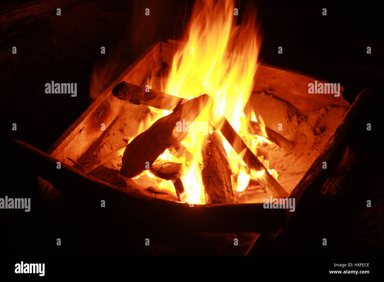 Beach fire, Tofino, Colombie-Britannique, Canada Banque D'Images