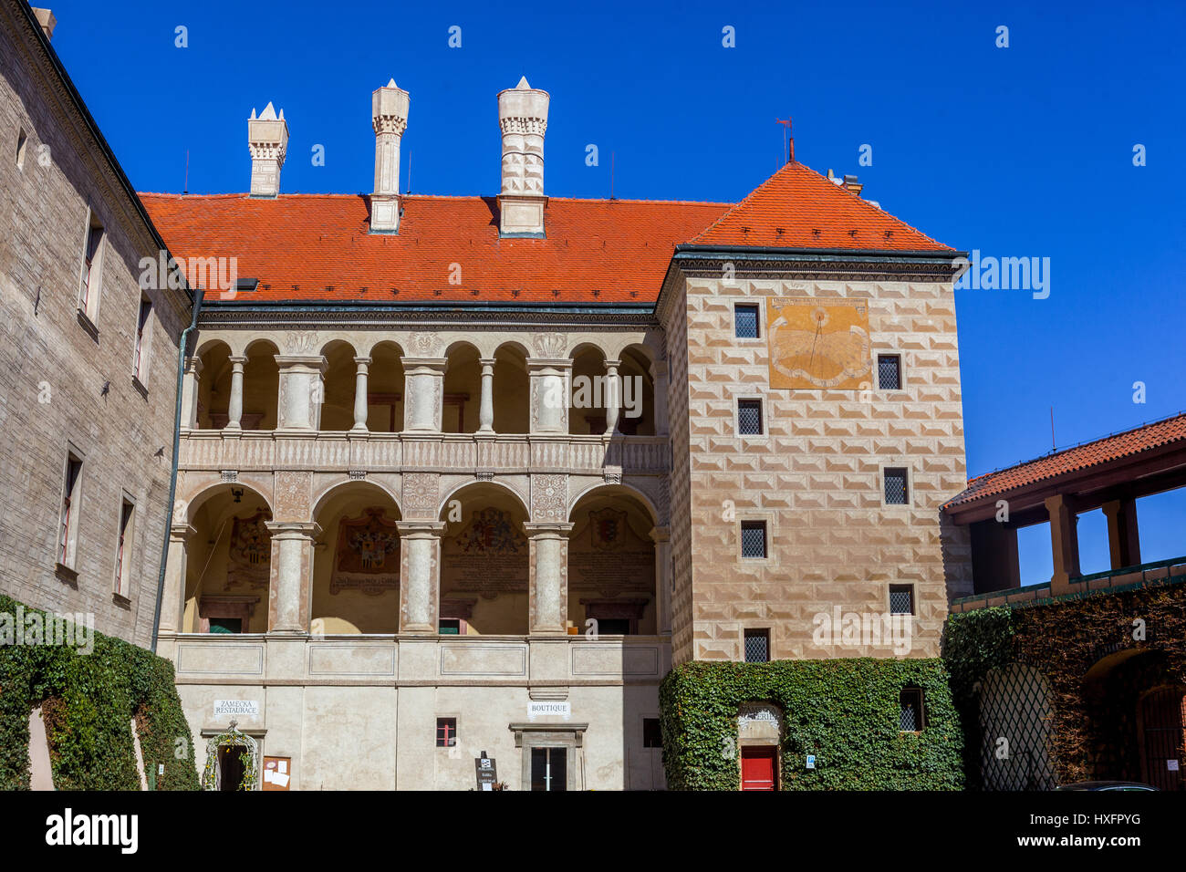 Château de Melnik, Cour, Central Bohemia, République Tchèque, Europe Banque D'Images