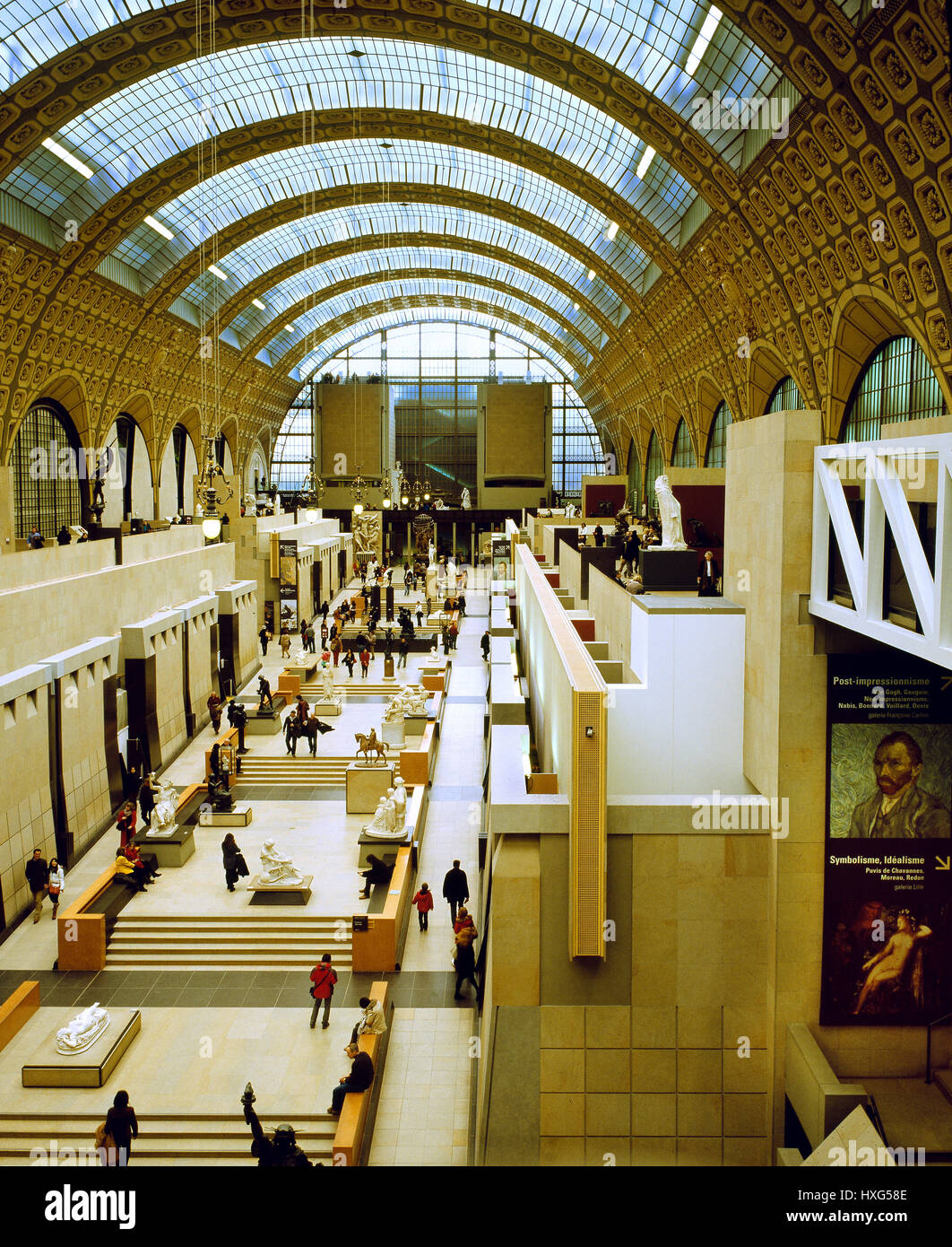 Musée d'Orsay, vue depuis le haut de la salle centrale. Paris 2014 Banque D'Images