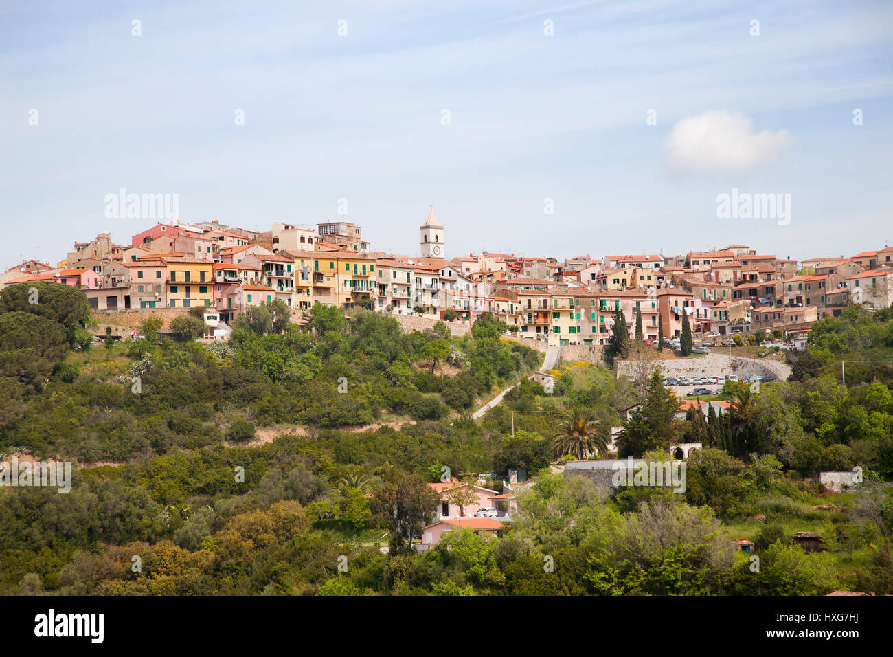 L'Europe, Italie, Toscane, l'île d'Elbe et portoferraio village Banque D'Images