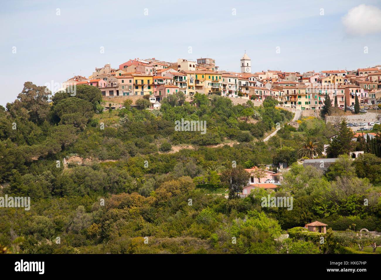L'Europe, Italie, Toscane, l'île d'Elbe et Portoferraio village Banque D'Images