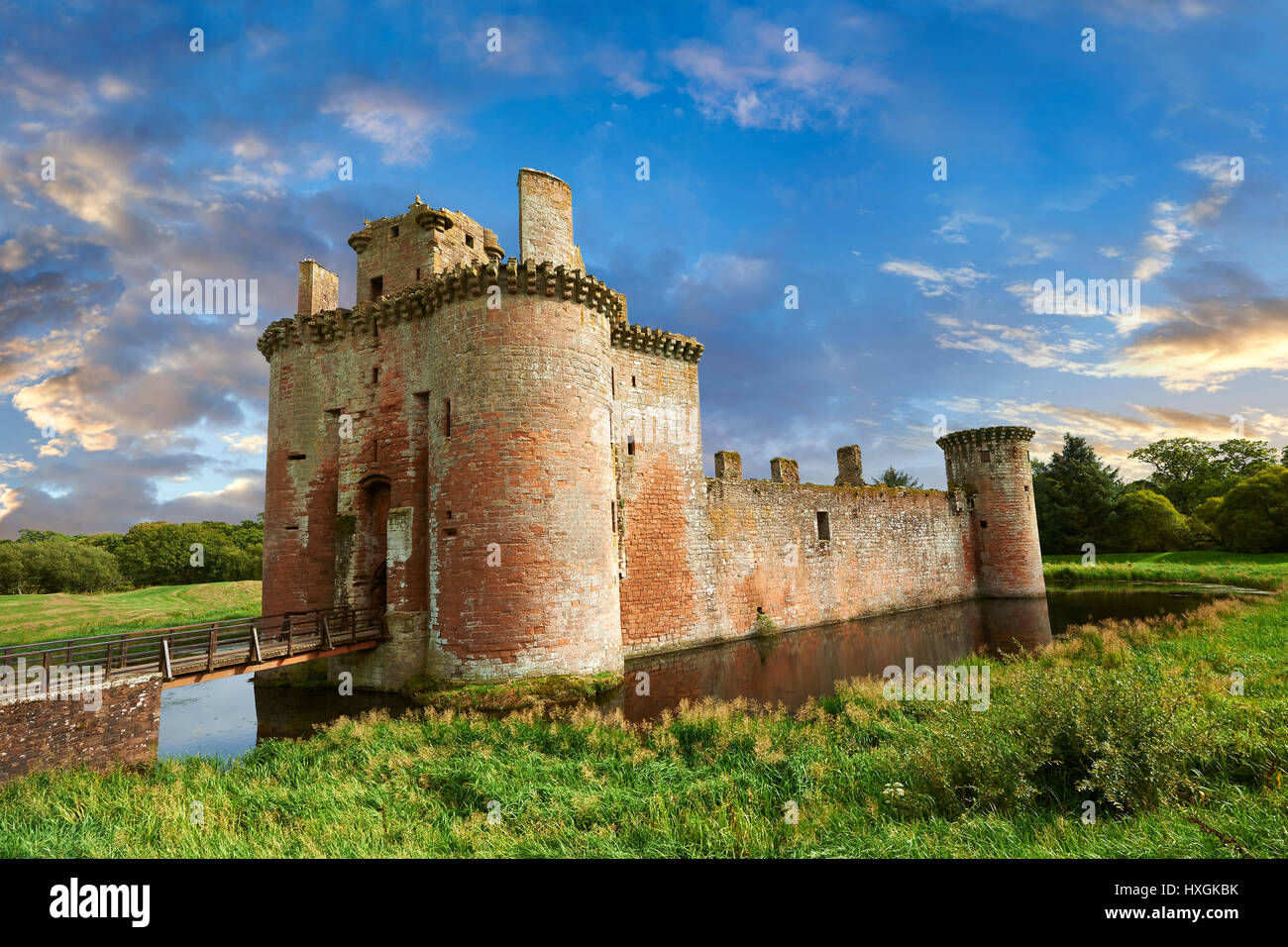 L'extérieur du Château de Caerlaverock, Dumfries Galloway, Ecosse, Banque D'Images