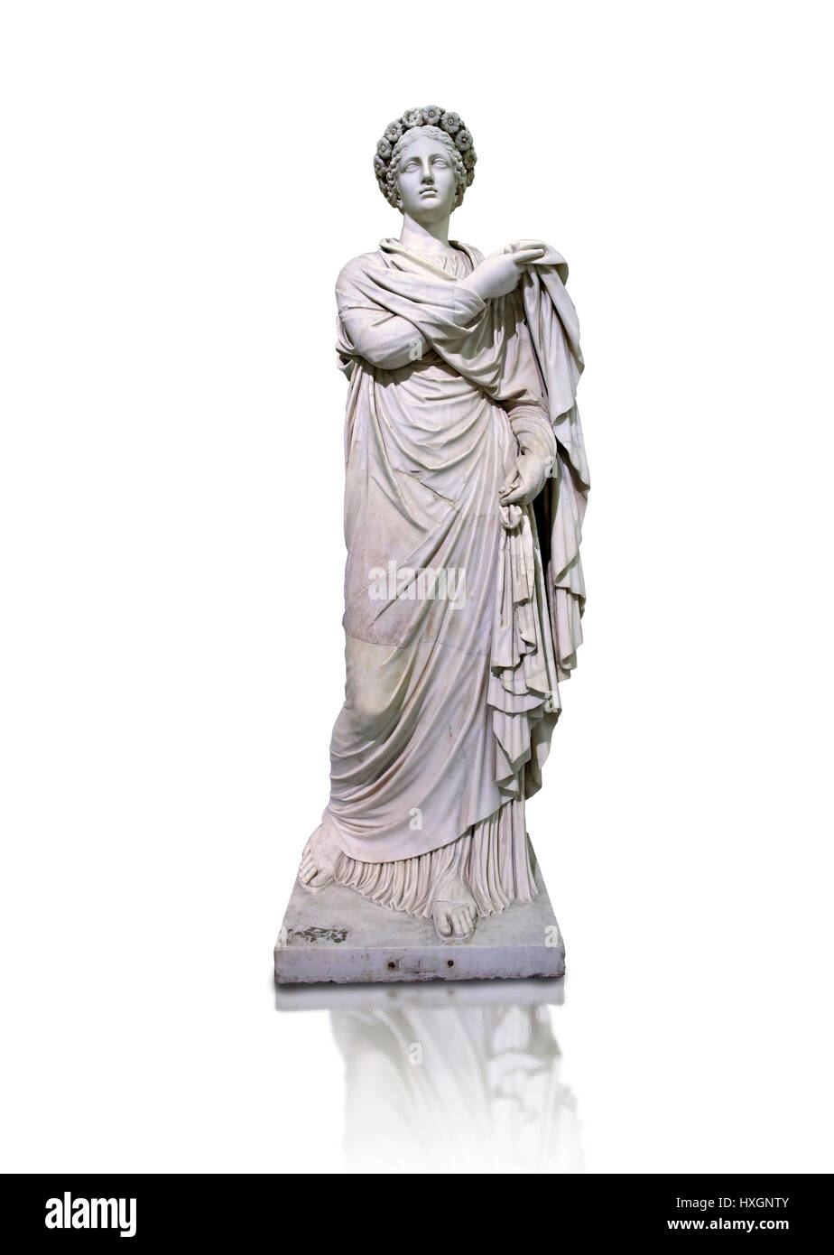 2ème ANNONCE de siècle statue romaine connue sous le nom de "la petite femme" ou la flore, inv 6404, Musée d'archéologie, Italie Naples Musée National d'archéologie, Italie Banque D'Images