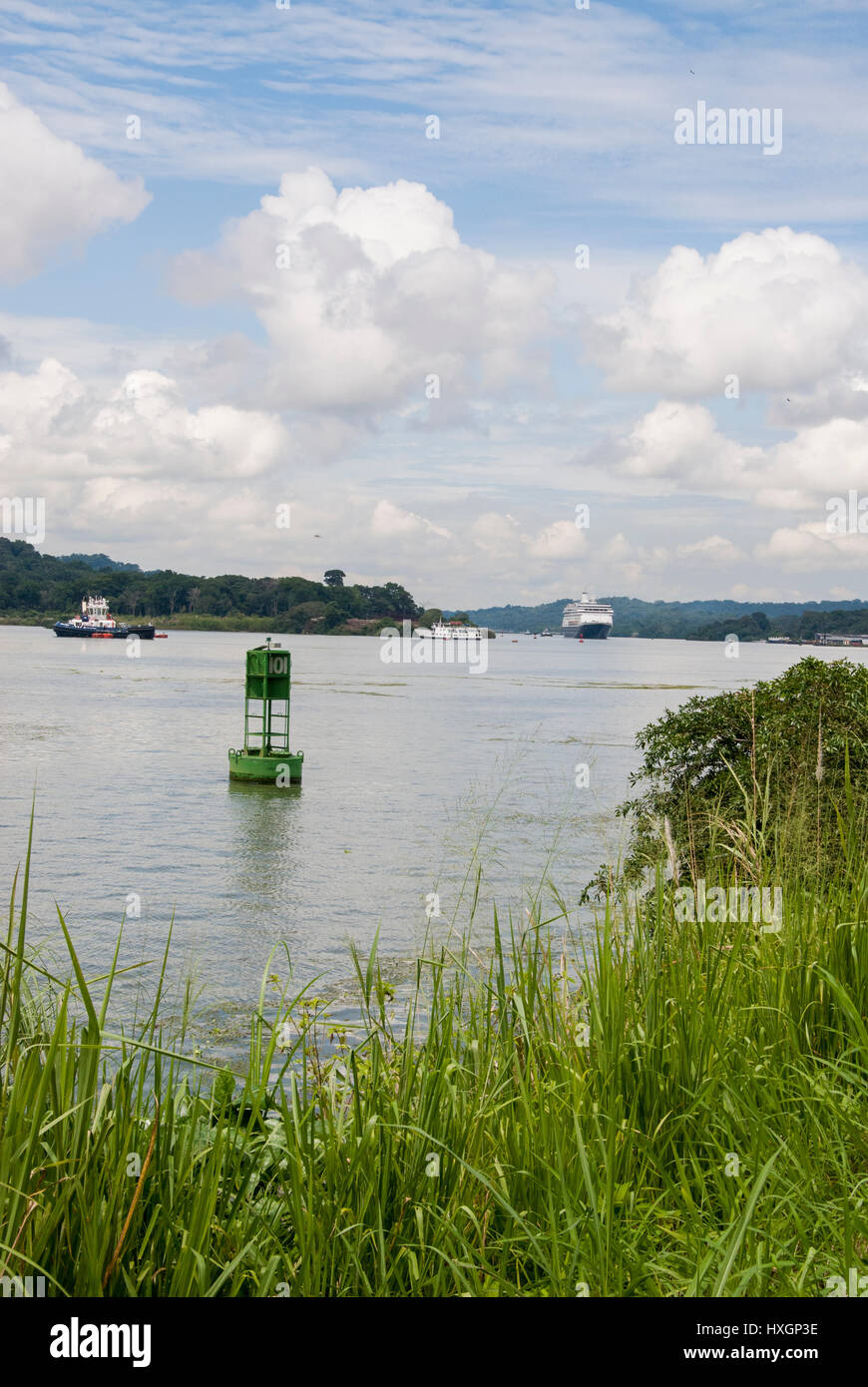 Canal de Panama en une journée ensoleillée d'été - Canal de Panama 22 Novembre 2013 Banque D'Images