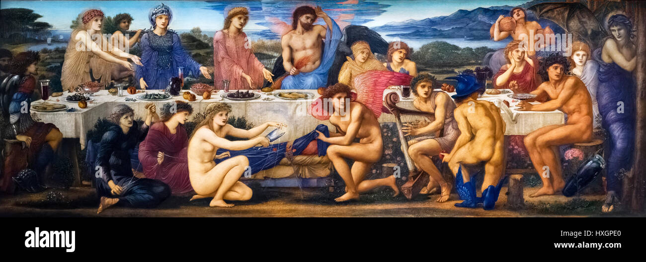 Edward Burne-Jones (1833-1898) "La Fête de Pélée", huile sur toile, 1872-81. Burne-Jones a été impliqué dans les étapes ultérieures de la Fraternité préraphaélite du xixe siècle le mouvement. Banque D'Images