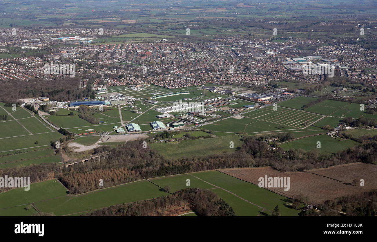 Vue aérienne de Harrogate Showground, accueil des Yorkshire Show, UK Banque D'Images