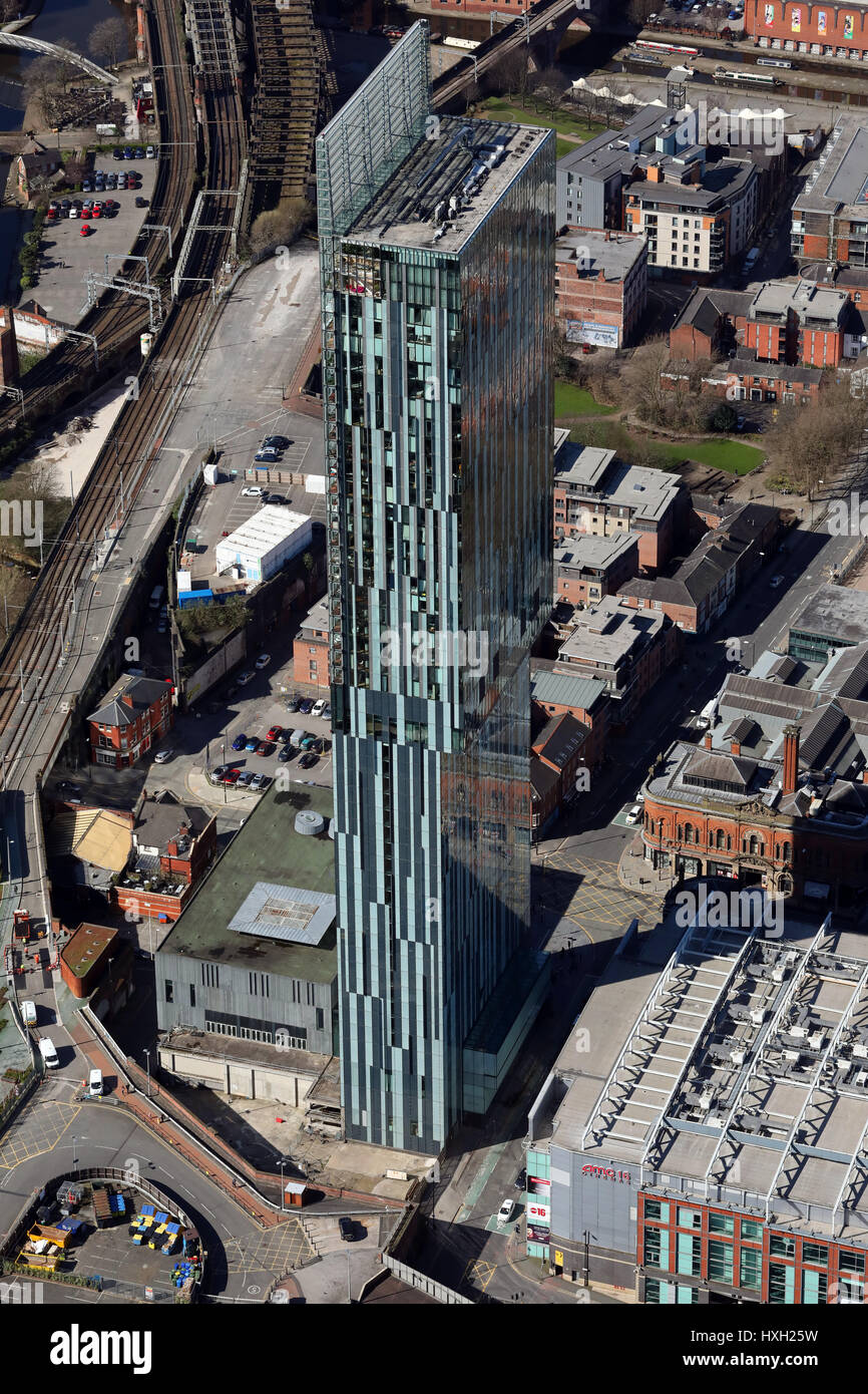 Vue aérienne de Beetham Tower à Manchester, UK Banque D'Images