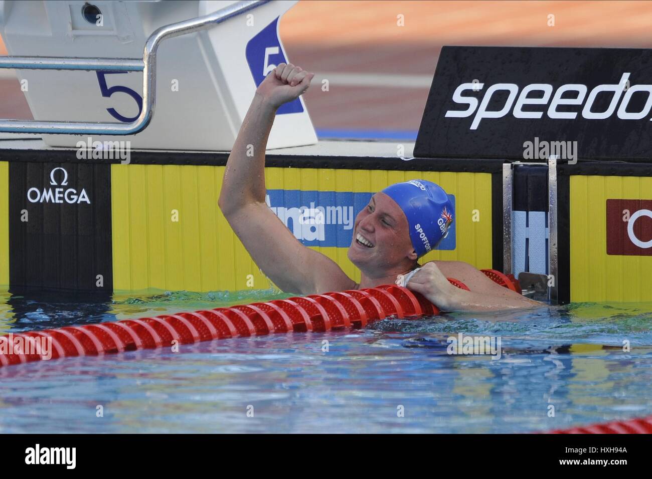 GEMMA SPOFFORTH (UK VENTES seulement 100 mètres dos DERNIER ROME ITALIE 28 Juillet 2009 Banque D'Images