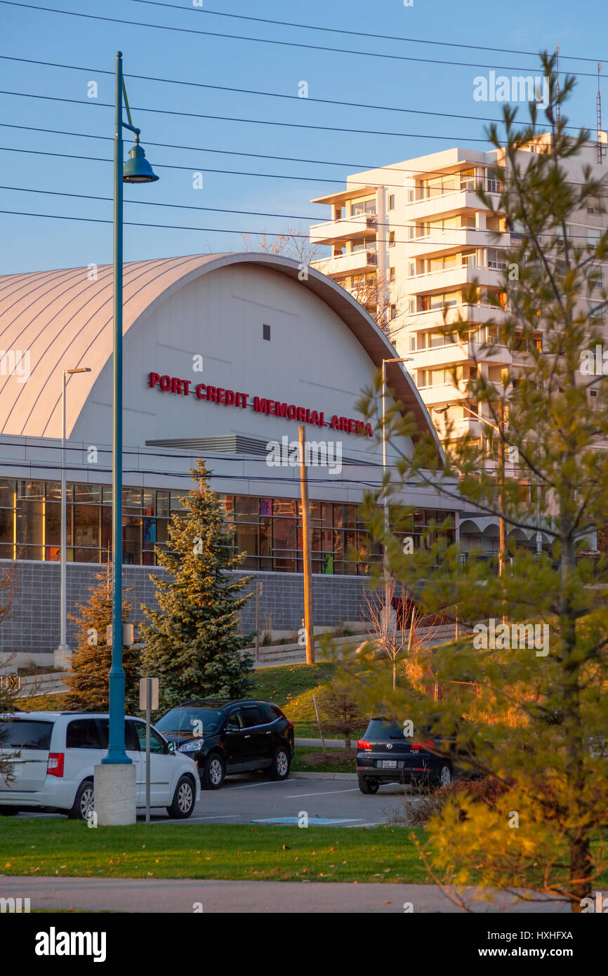 Le Port Credit Memorial Arena à Port Credit, Mississauga, Ontario, Canada. Banque D'Images