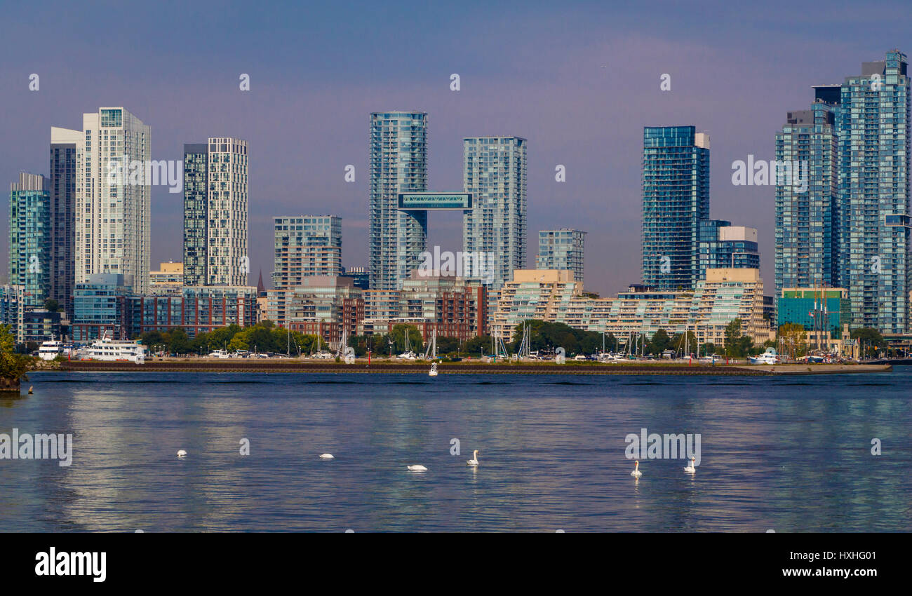 Les appartements au bord du lac et les bureaux de Toronto, Ontario, Canada. Banque D'Images