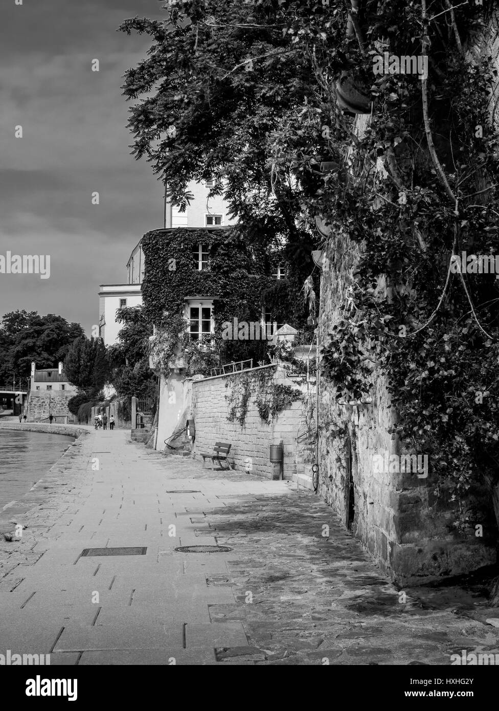 Passau river bank Banque D'Images