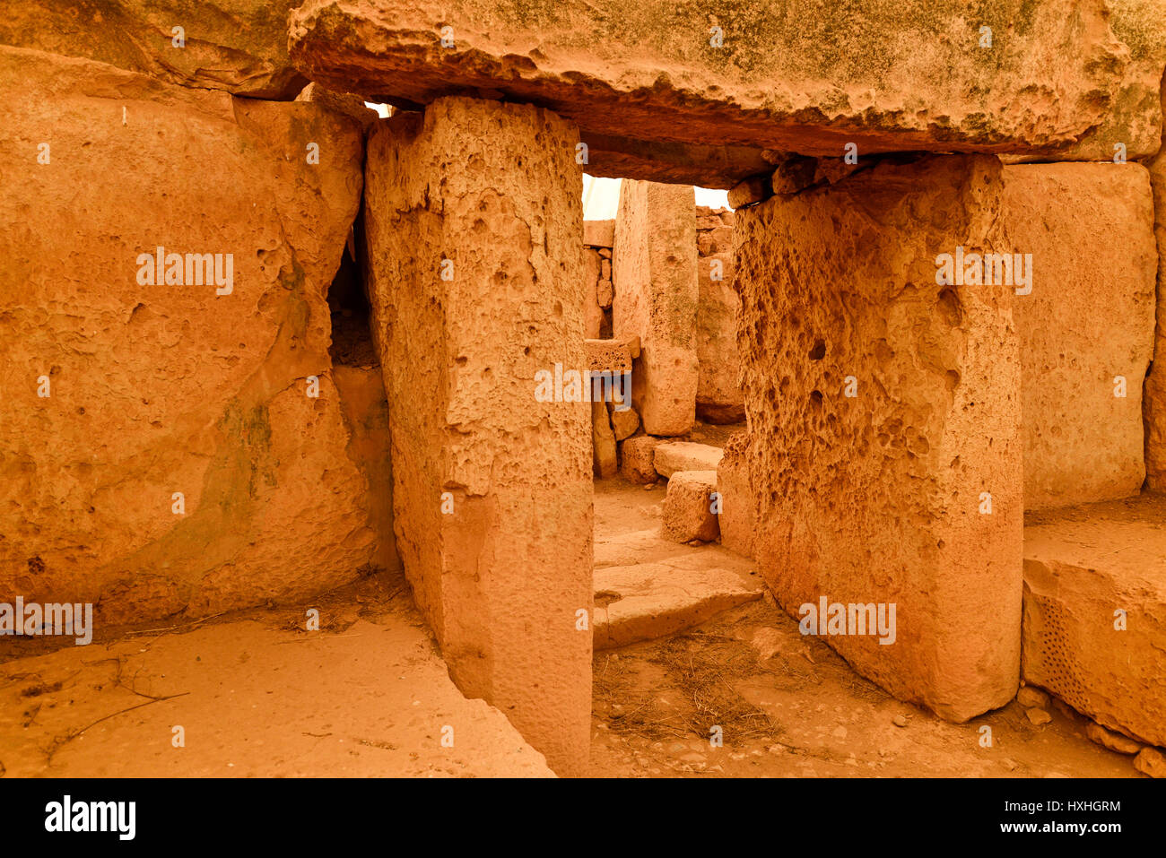 Temple mégalithique de Mnajdra - Malte Banque D'Images