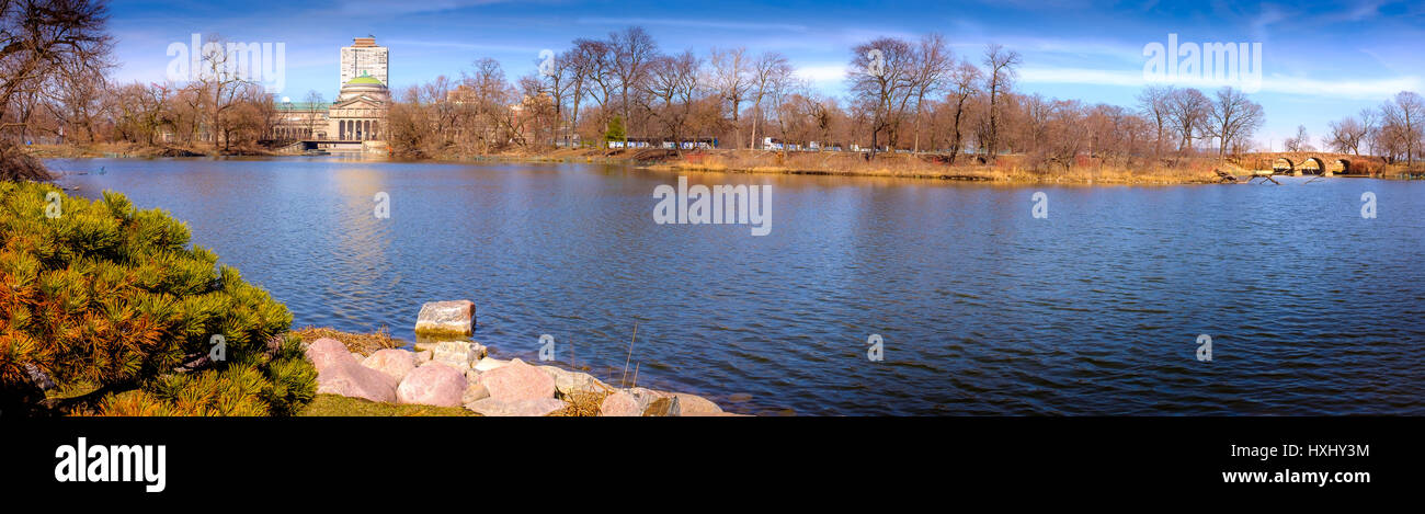 Jackson Park et le Chicago Musée des sciences et de l'industrie. Construit pour le 1893 World Columbian Exposition. Banque D'Images