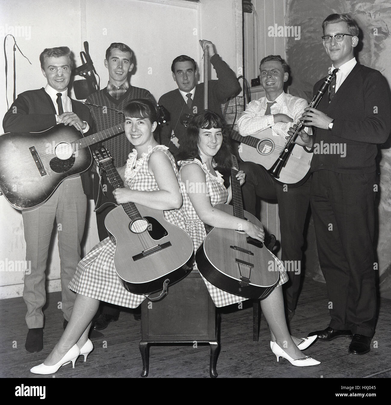 1965, 60 guitare ou un groupe folklorique, England, UK. Banque D'Images