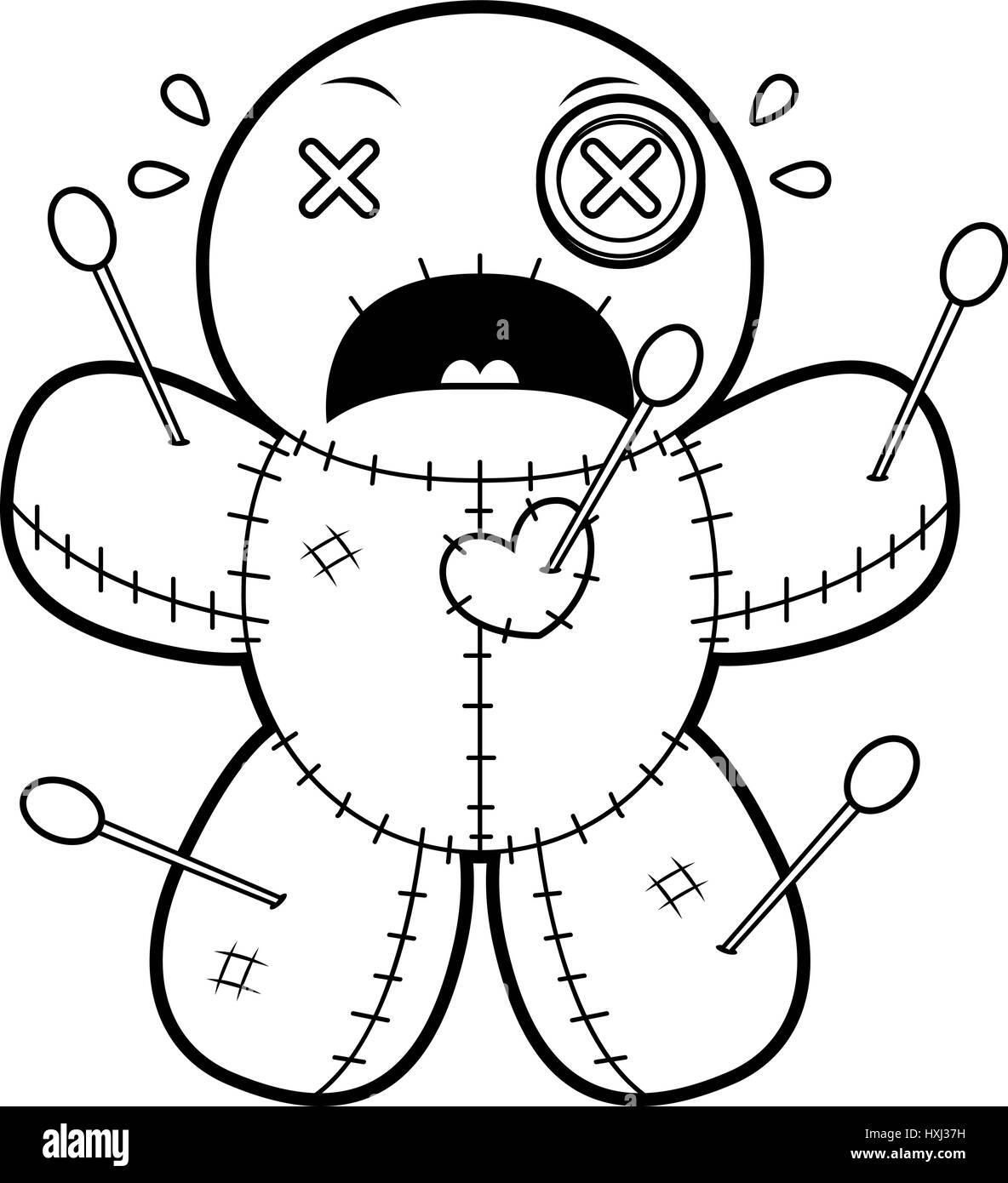 Dessin Qui Fait Peur Facile Illustration d'un dessin d'une poupée vaudou à la peur Image Vectorielle  Stock - Alamy