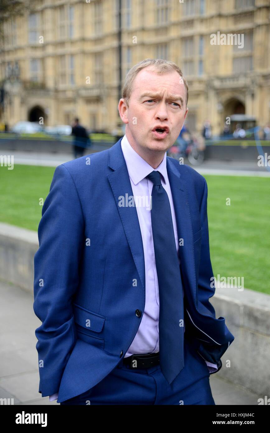 Tim Farron MP, chef du Parti libéral-démocrate : Crédit Finnbarr Webster/Alamy Live News Banque D'Images