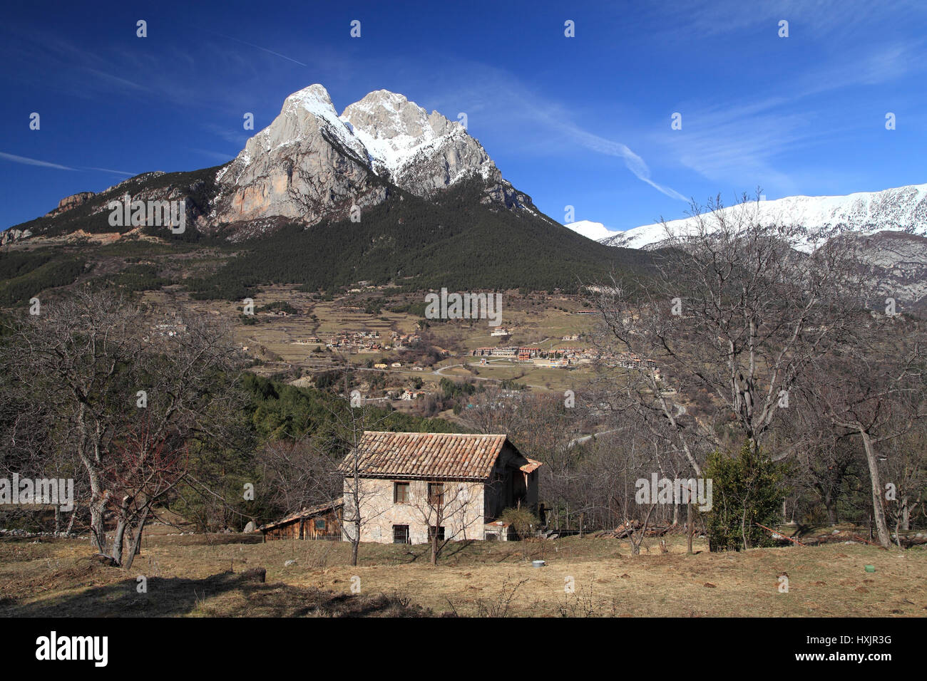 Le Massif du Pedraforca, dans les Pyrénées Catalanes. Banque D'Images