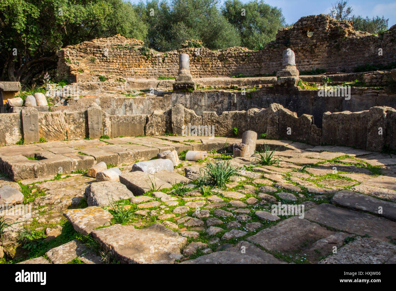 Une fontaine publique de l'époque romaine à Tipaza Tipasa/Parc Archéologique, Tipaza, Algérie. Banque D'Images