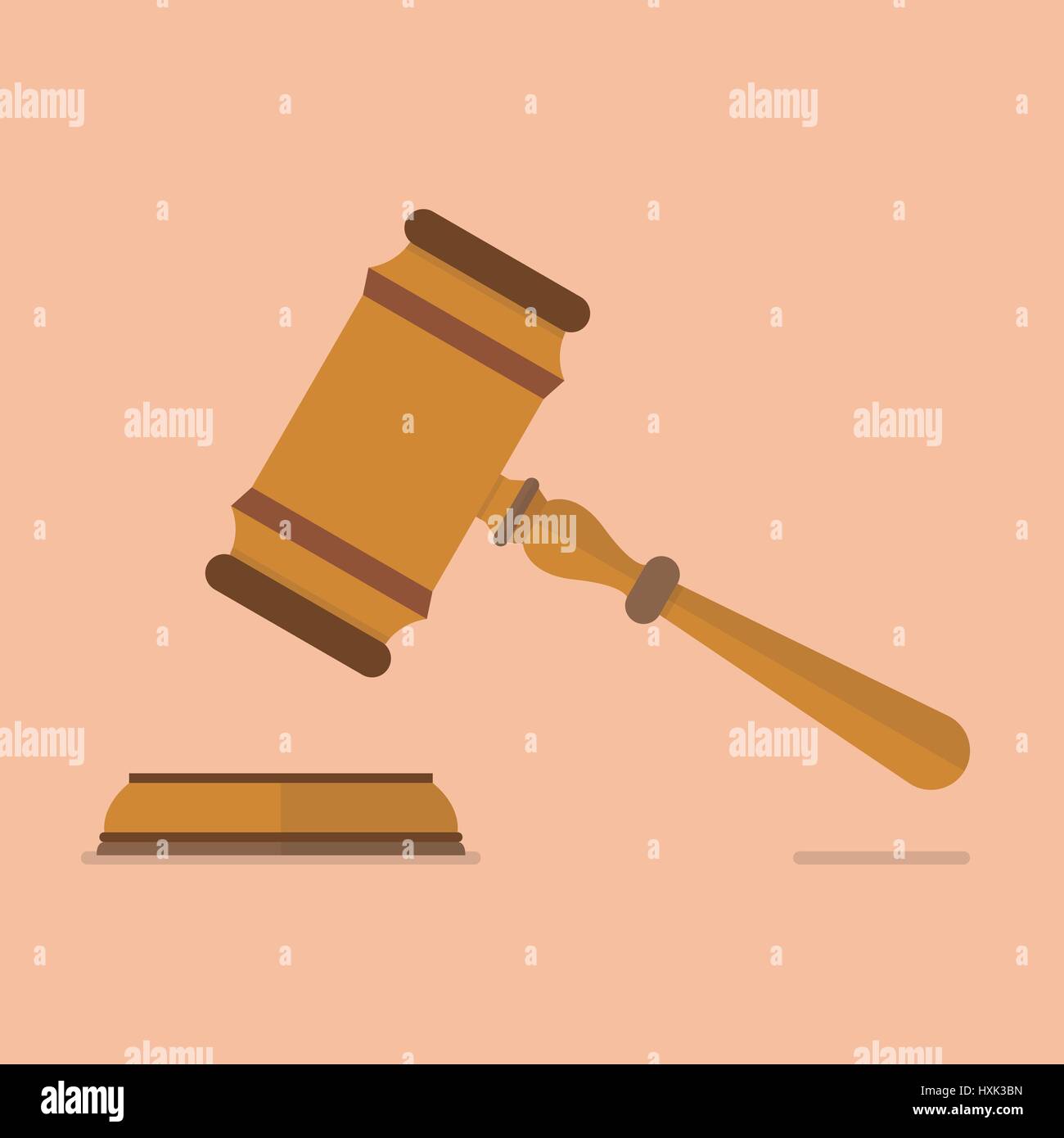 Wooden judge gavel et d'harmonie. Concept de vente aux enchères Illustration de Vecteur