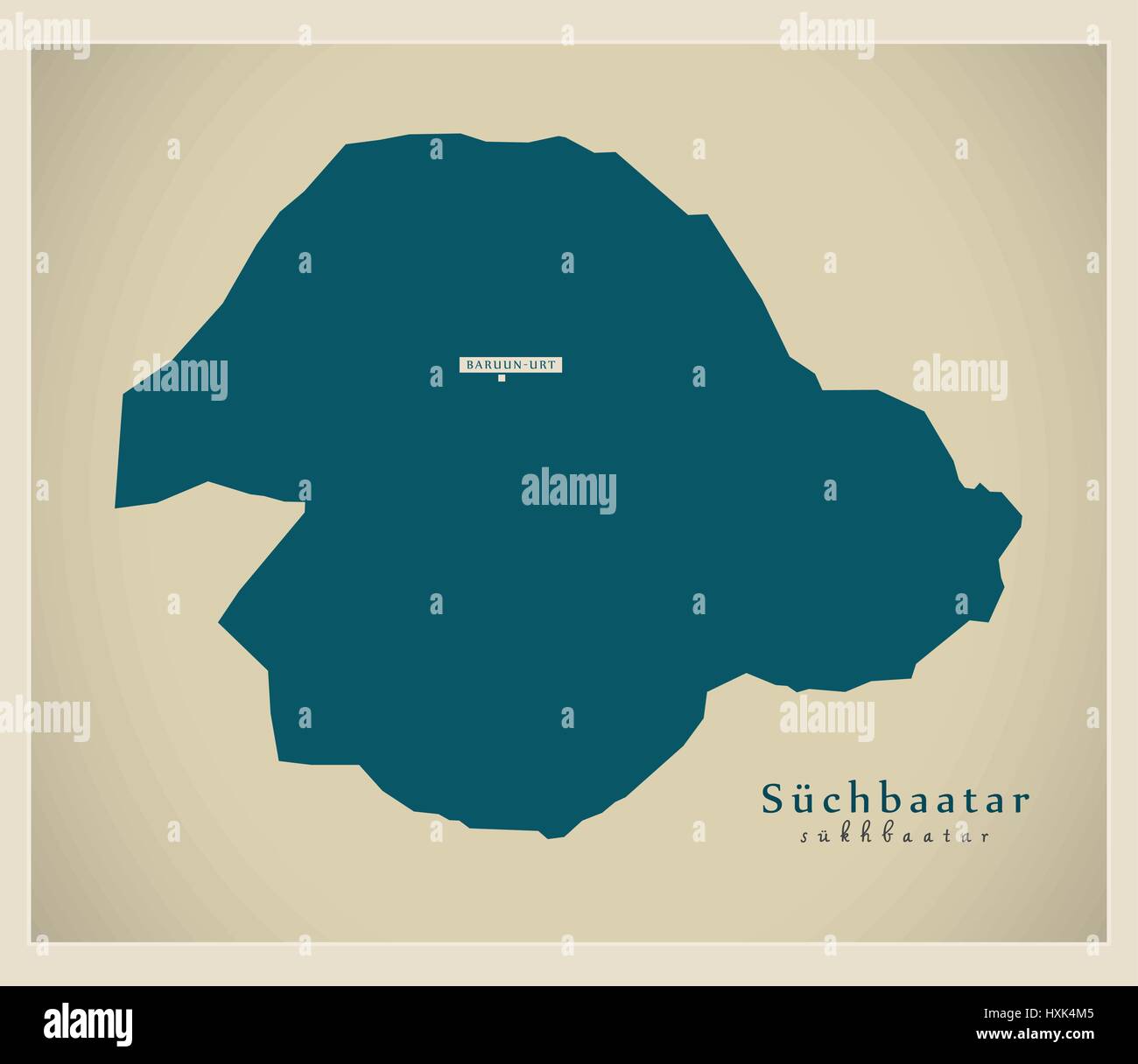 Carte moderne - Suchbaatar MN Illustration de Vecteur