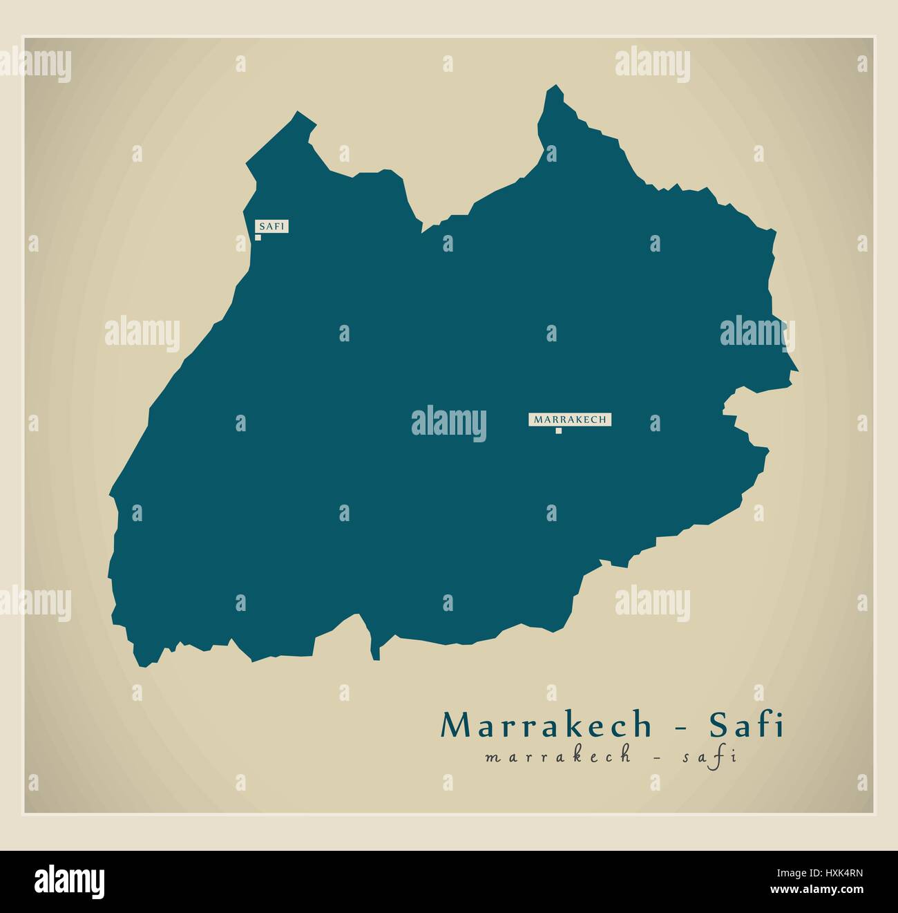 Carte moderne - Marrakech - Safi MA Illustration de Vecteur