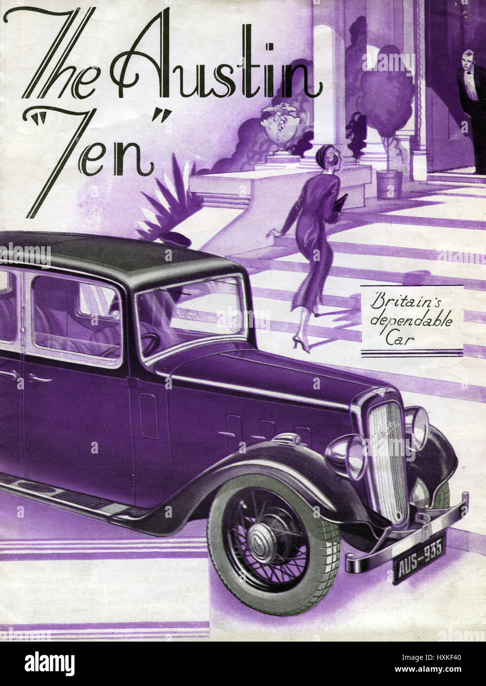Brochure 1934 Austin 10 Banque D'Images