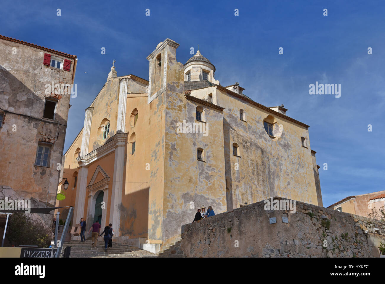 À l'intérieur de la citadelle de Calvi Banque D'Images