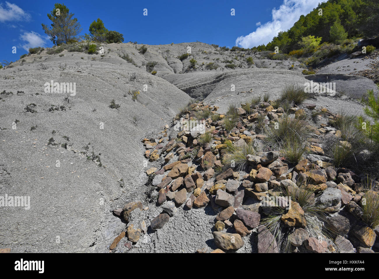 Embalse de Yesa est célèbre formations géologiques inhabituelles de roches métamorphiques. Banque D'Images