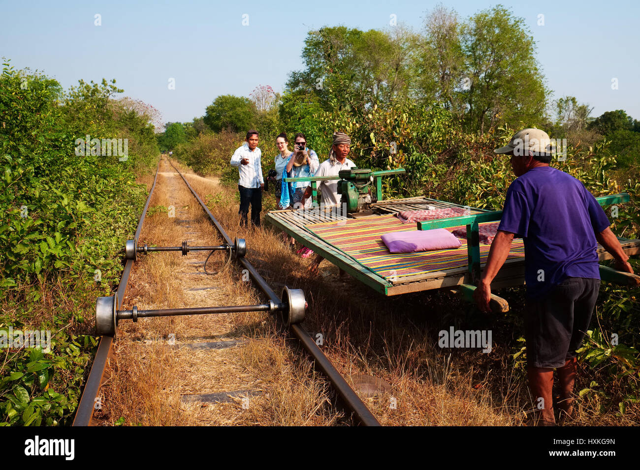 Train de bambou Banque D'Images