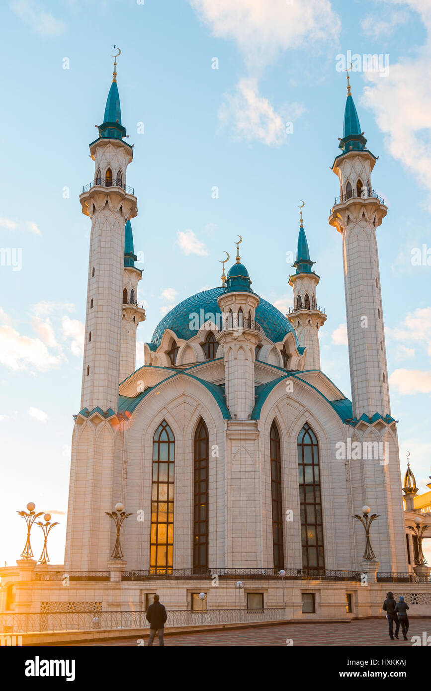 Vue de la mosquée de Kul-Sharif un coucher de soleil. La Russie, Tatarstan Banque D'Images