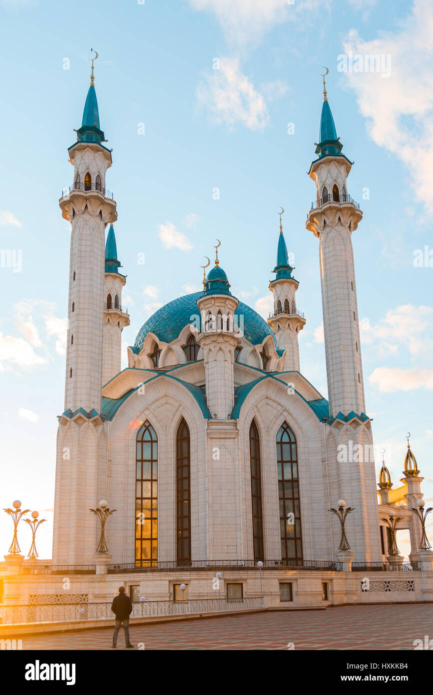 Vue de la mosquée de Kul-Sharif un coucher de soleil. La Russie, Tatarstan Banque D'Images