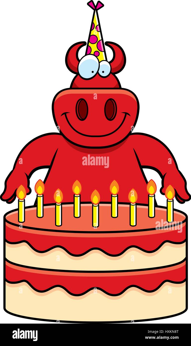 Illustration D Un Dessin D Un Diable Avec Un Gateau D Anniversaire Image Vectorielle Stock Alamy Illustration D Un Dessin D Un Diable Avec Un Gateau D Anniversaire Image Vectorielle Stock Alamy