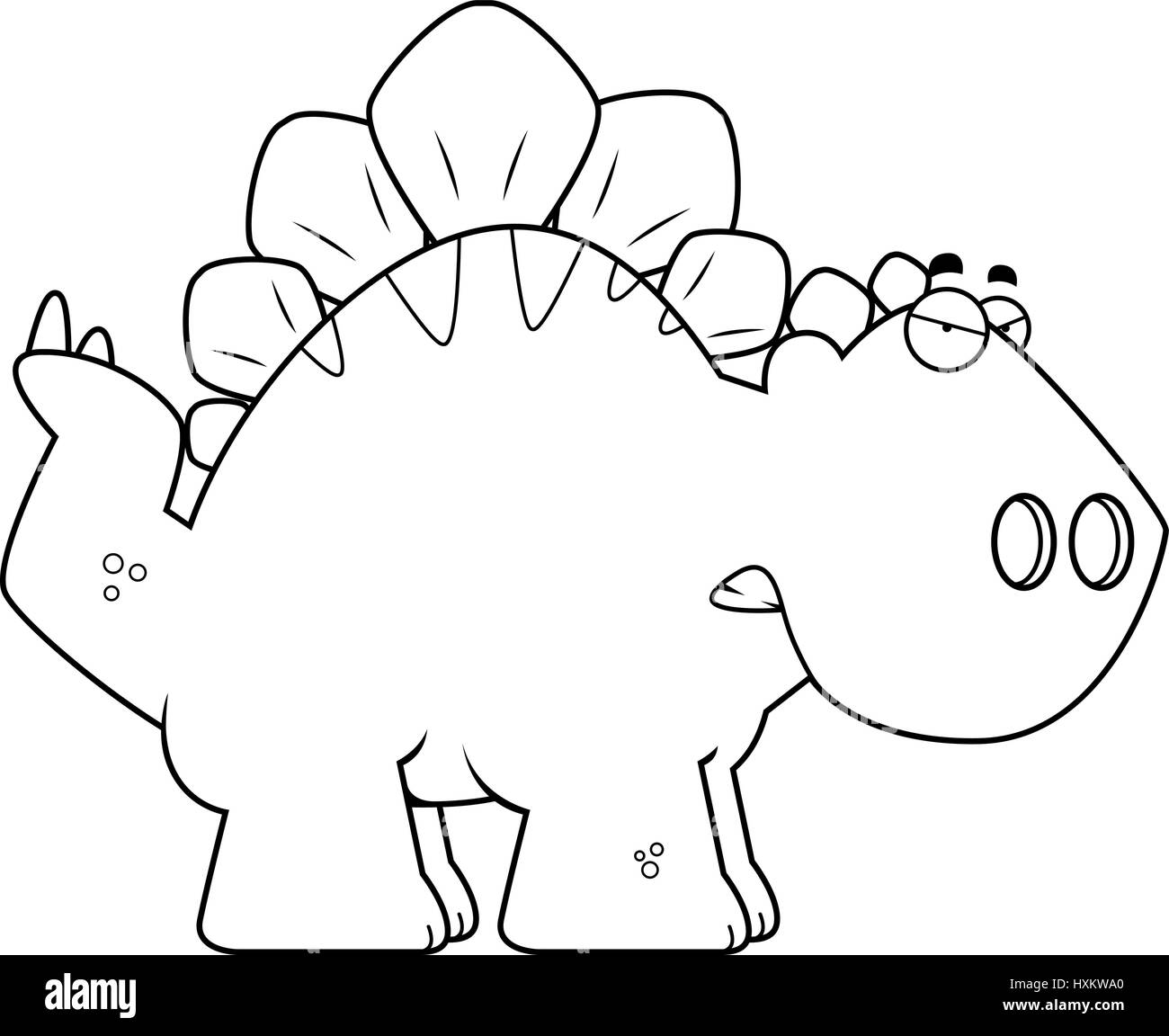 Un cartoon illustration d'un dinosaure Stégosaure à la colère. Illustration de Vecteur