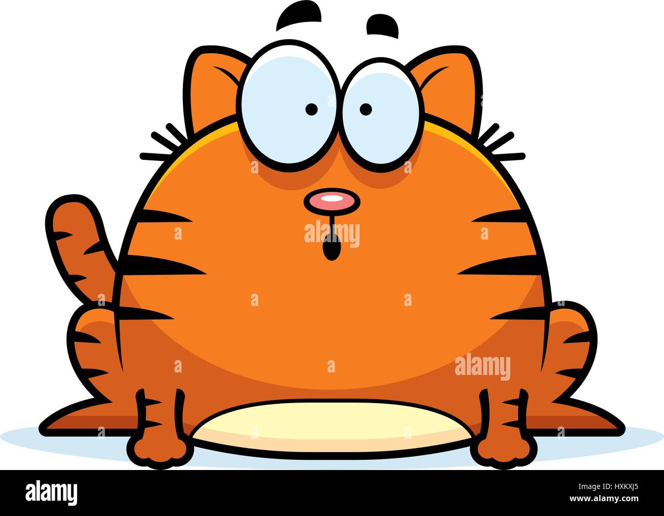 Illustration d'une caricature d'un chat à la surprise. Illustration de Vecteur