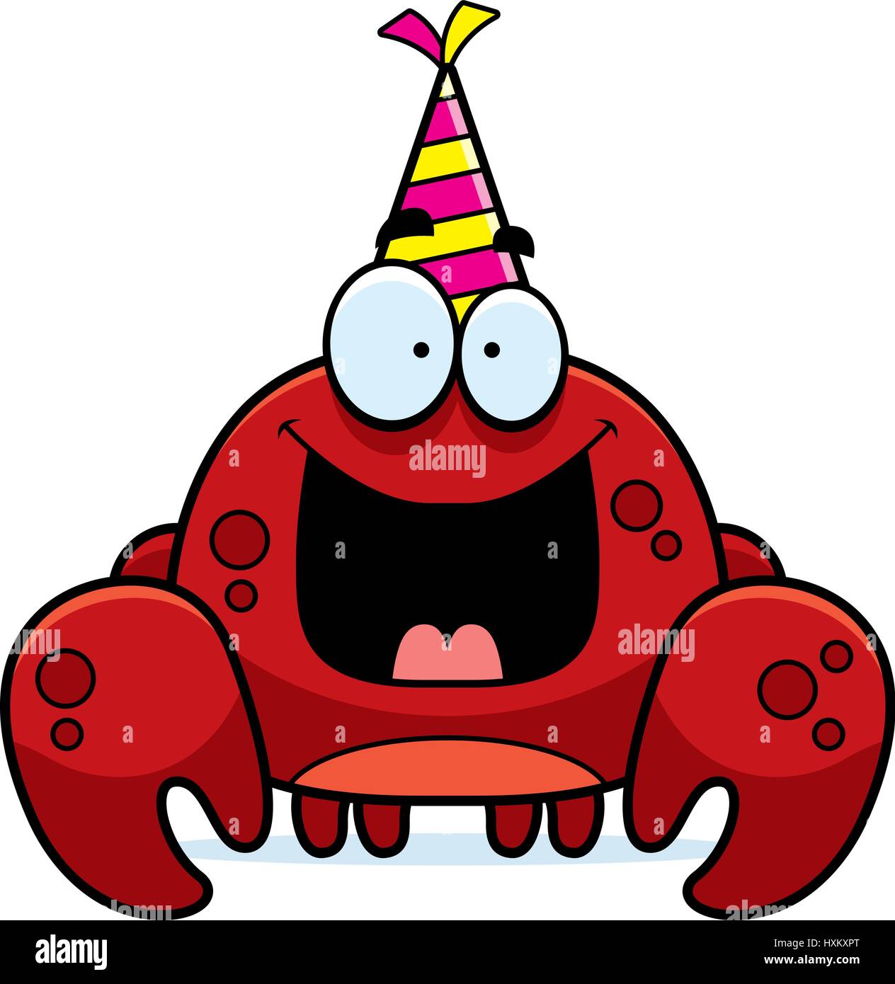 Illustration d'une caricature d'un crabe avec un chapeau de fête à heureux  Image Vectorielle Stock - Alamy