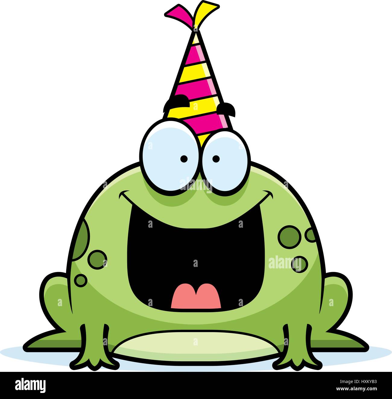 Illustration d'un dessin d'une grenouille avec un chapeau de fête à heureux  Image Vectorielle Stock - Alamy
