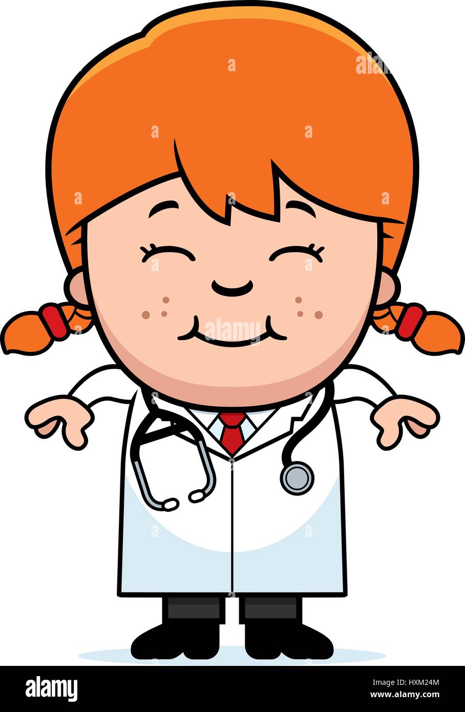 Illustration d'une caricature d'un médecin de l'enfant en souriant. Illustration de Vecteur