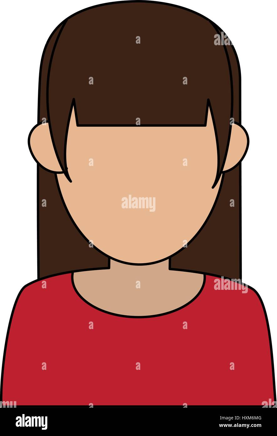 Femme sans visage droit Illustration de Vecteur