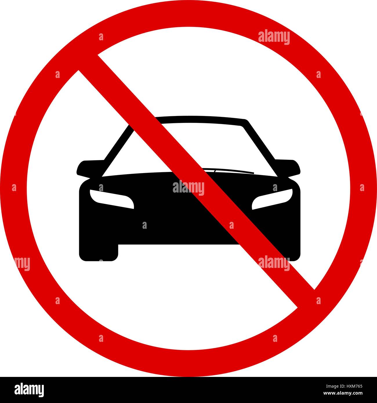 Signe interdit cercle pour pas de voiture ou pas de parking Sign Illustration de Vecteur