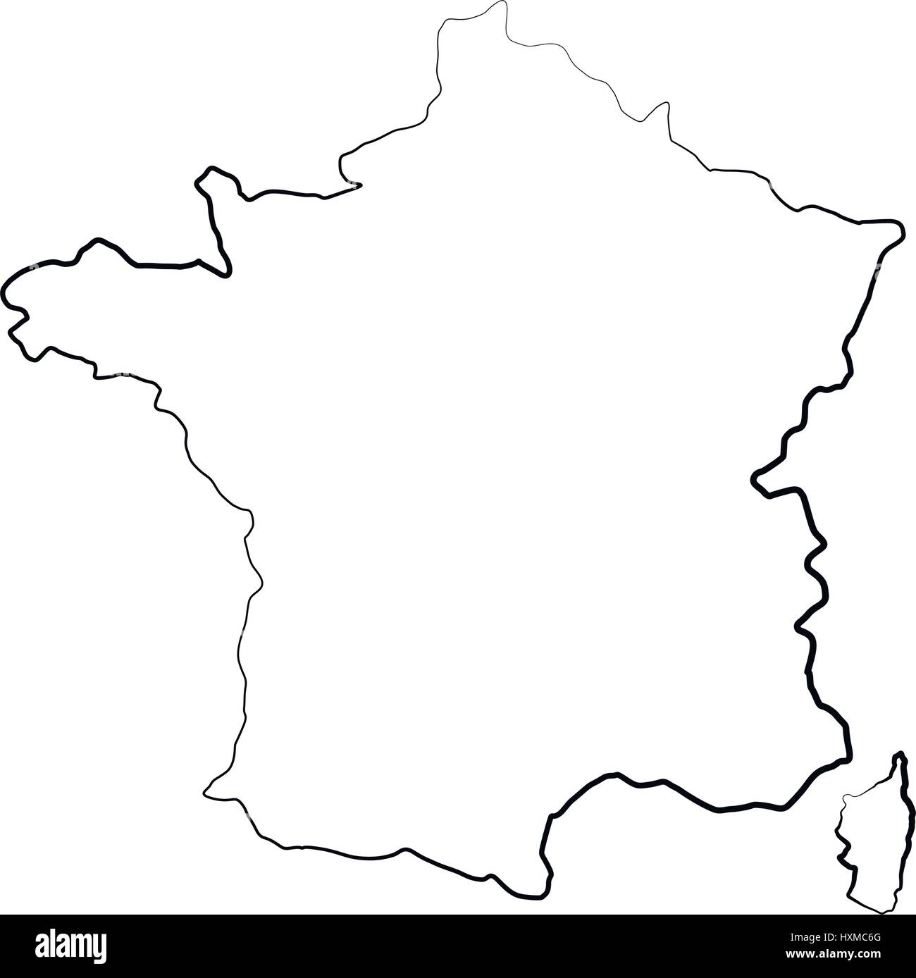 Carte illustrée de France sur fond blanc dans le Vector Illustration de Vecteur