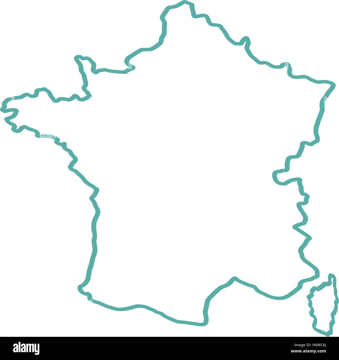 Carte illustrée de France sur fond blanc dans le Vector Illustration de Vecteur