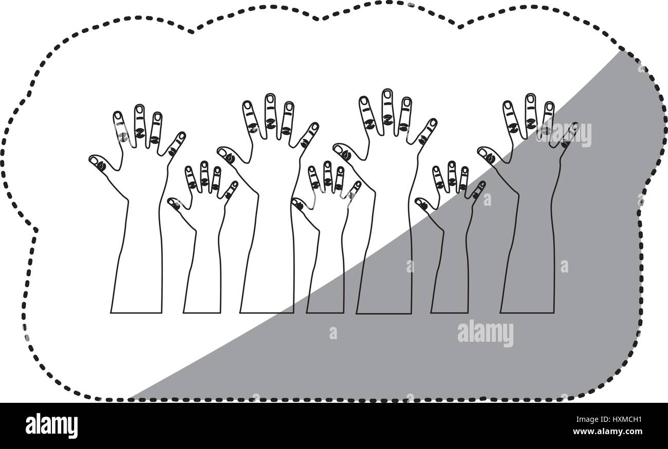 La figure de personnes Haut les mains ensemble Illustration de Vecteur