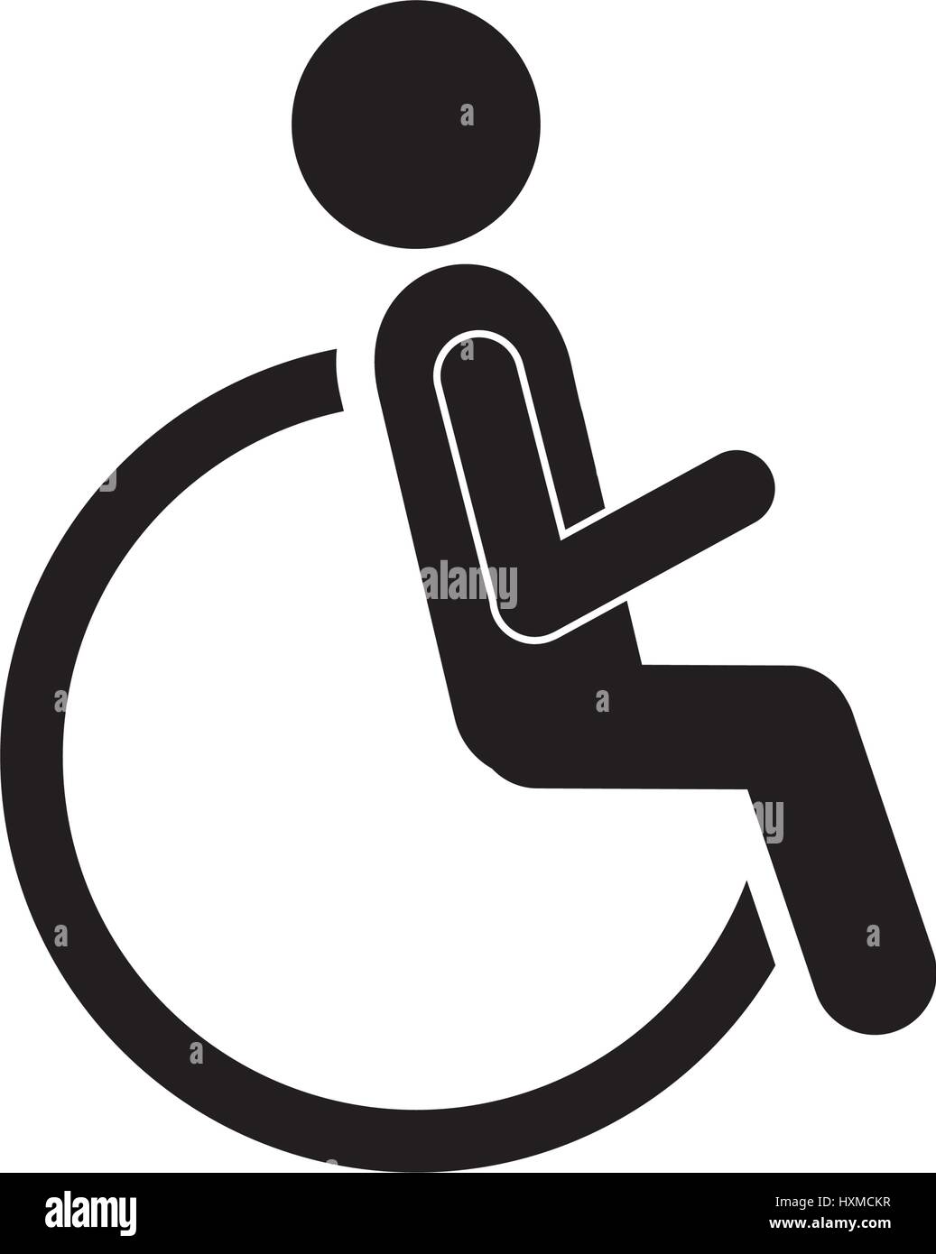 Personne assise dans l'icône en fauteuil roulant Illustration de Vecteur