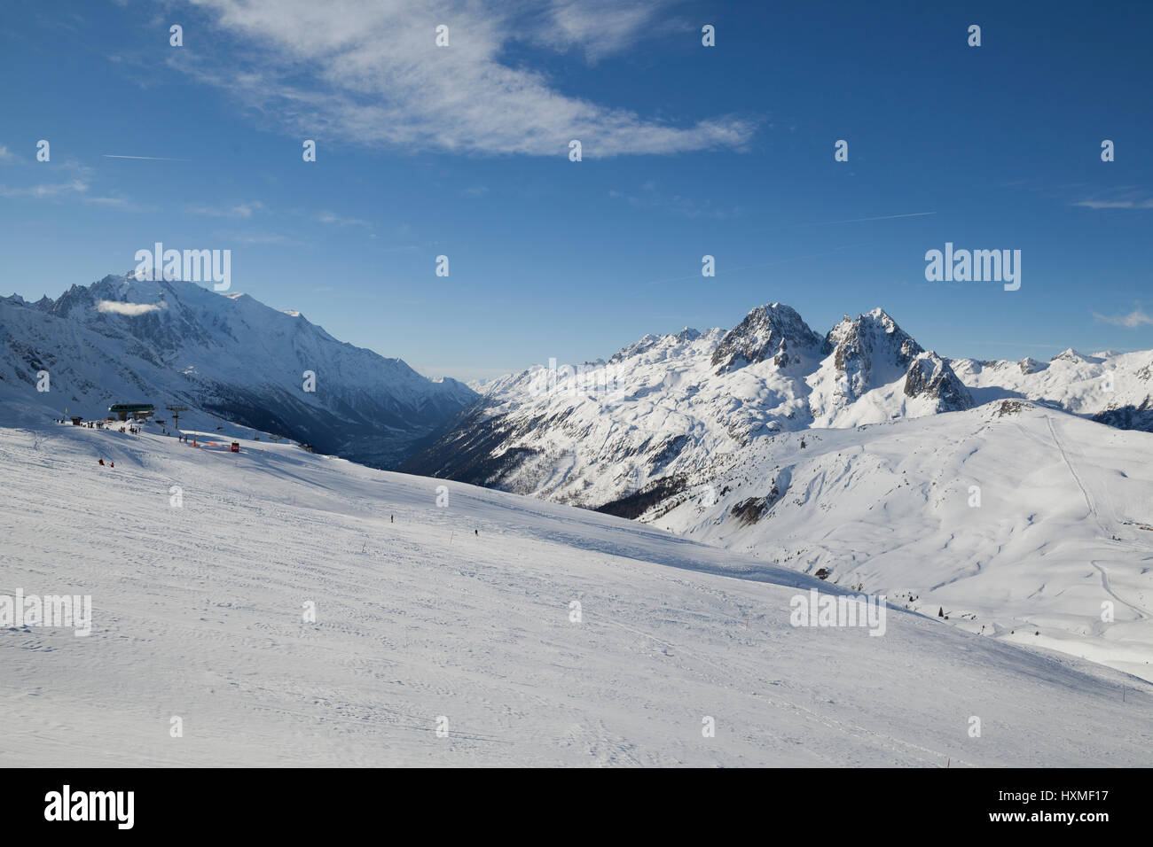 La station de ski du Domaine de Balme dans Le Tour à l'extérieur de Chamonix-Mont-Blanc. Banque D'Images