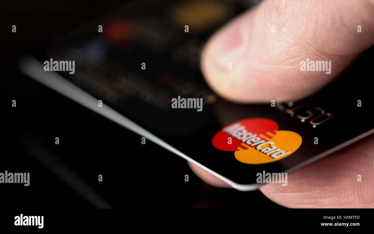 Carte Mastercard en plastique Banque D'Images