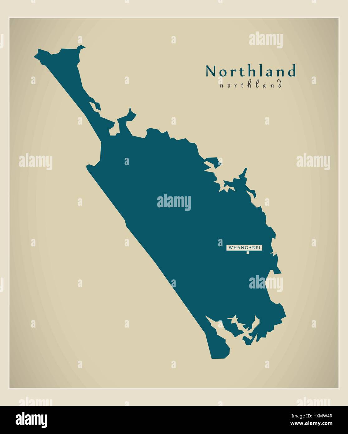 Carte moderne - Northland NZ Illustration de Vecteur