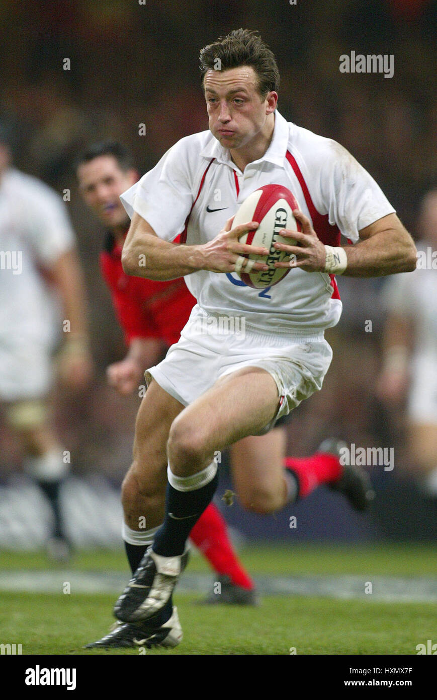 DAN LUGER ANGLETERRE & NEC HARLEQUINS RU MILLENNIUM STADIUM Cardiff au Pays de Galles 22 Février 2003 Banque D'Images