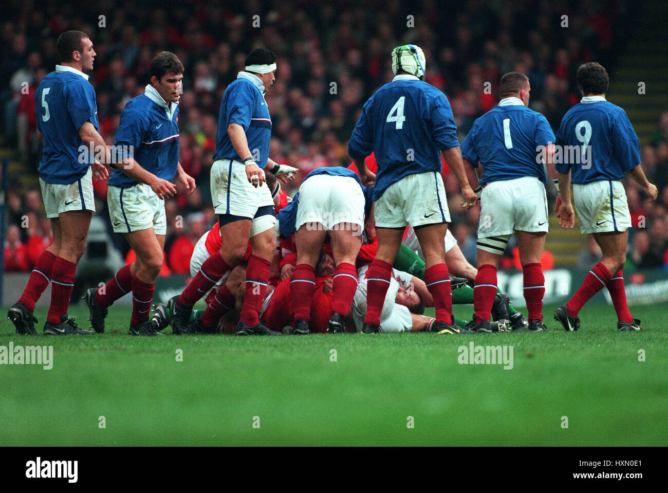 Les joueurs du Pays de Galles V FRANCE RU FRANCE 05 Février 2000 Banque D'Images